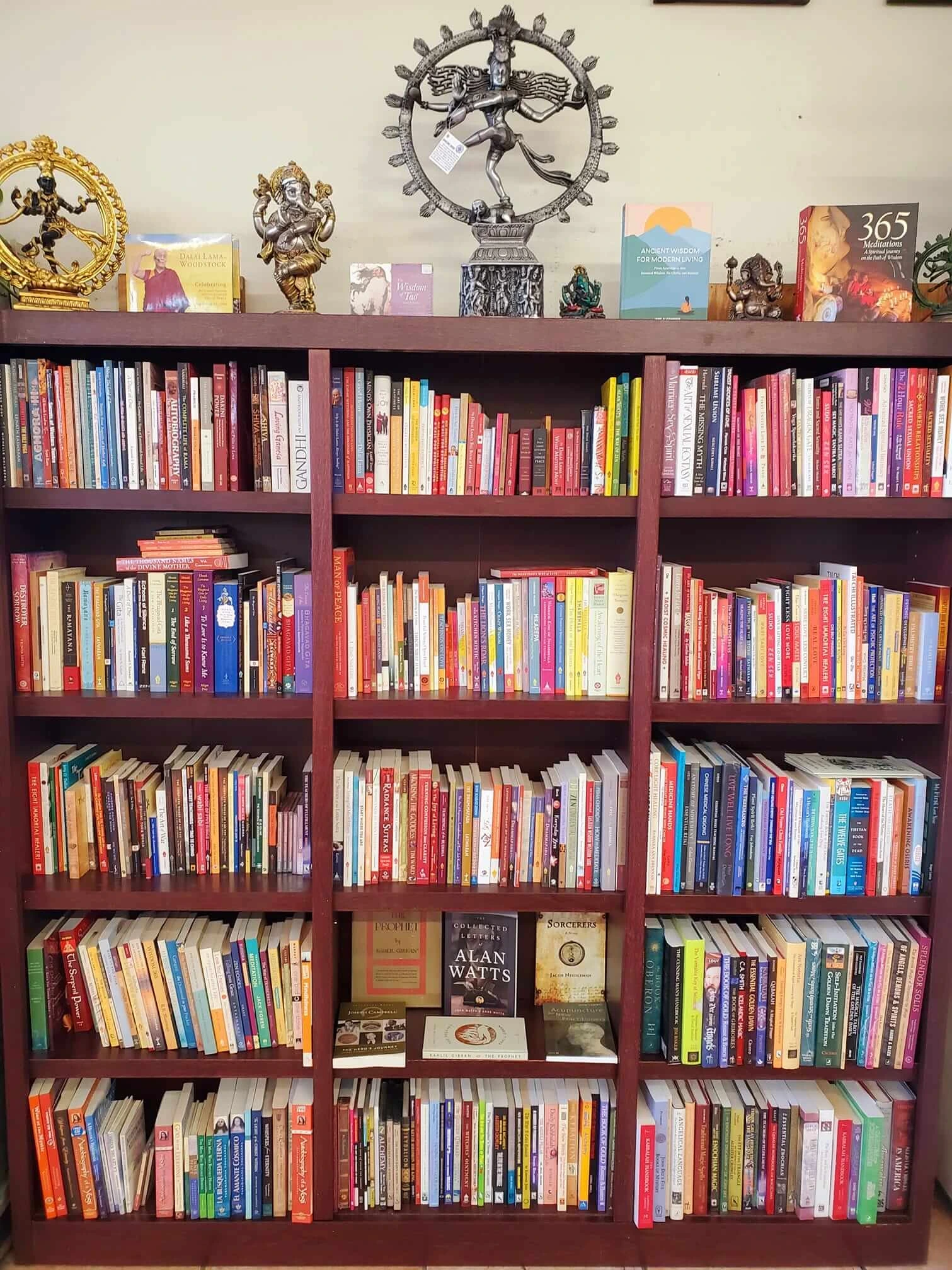 A large shelf of books