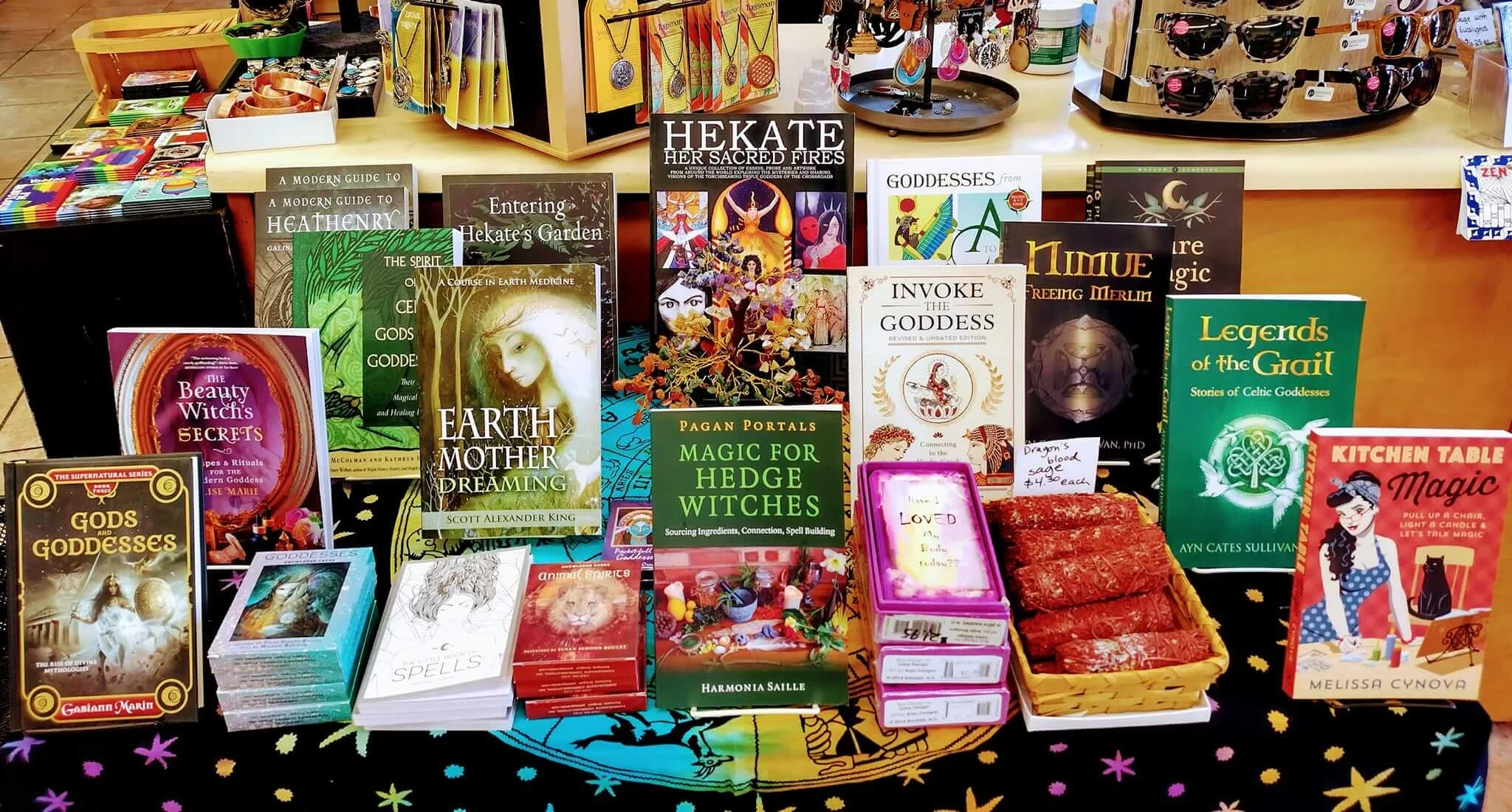 An array of books and journals about goddesses