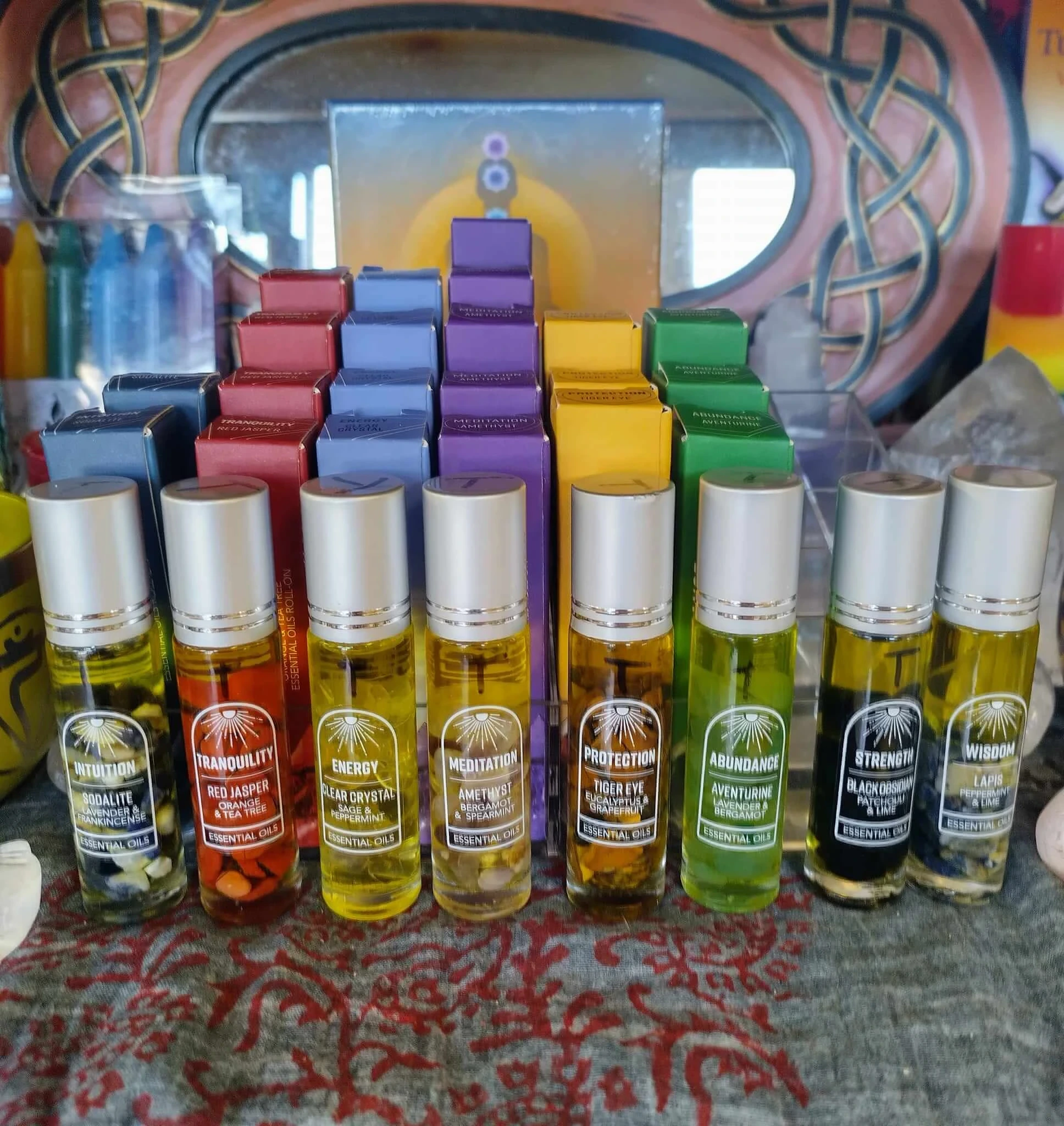 A display of perfume oils