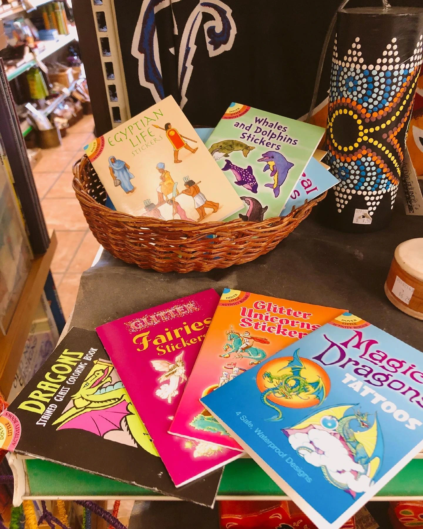 A display of children's sticker books
